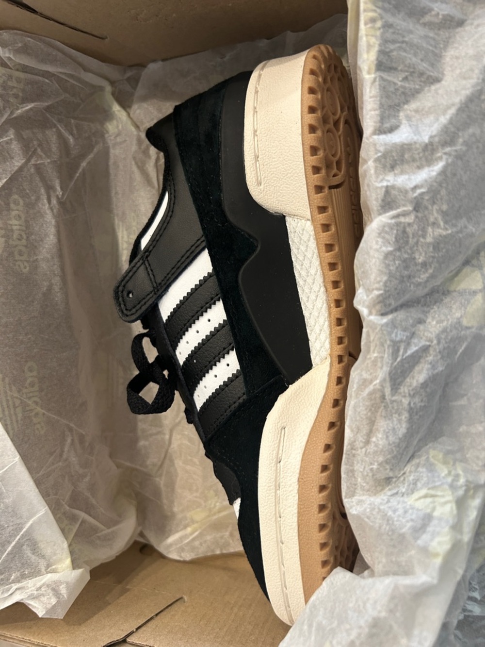 Adidas  Kids Black and White Sneakers with Classic 3-Stripes - Picture 4 of 6